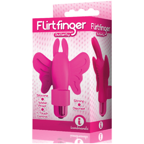The 9's Flirt Finger Butterfly Finger Vibrator - Pink