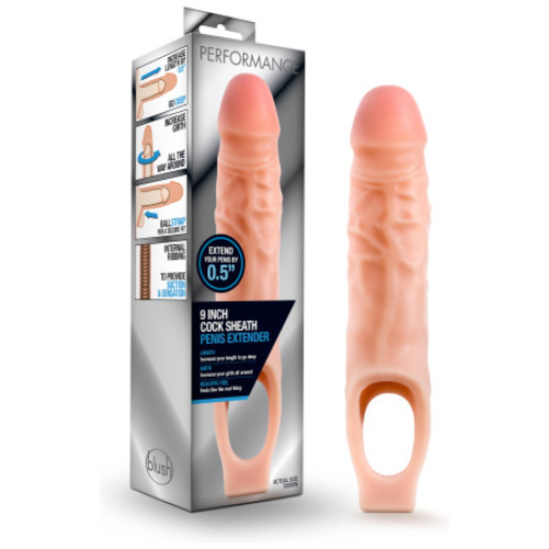Performance - 9 Inch Cock Sheath Penis Extender -  Vanilla