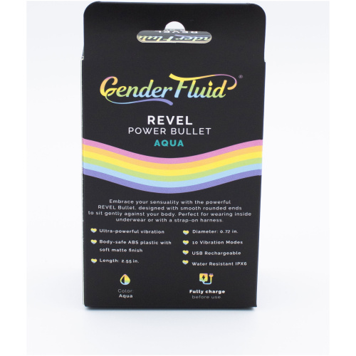 Gender Fluid Revel Power Bullet - Aqua Blue