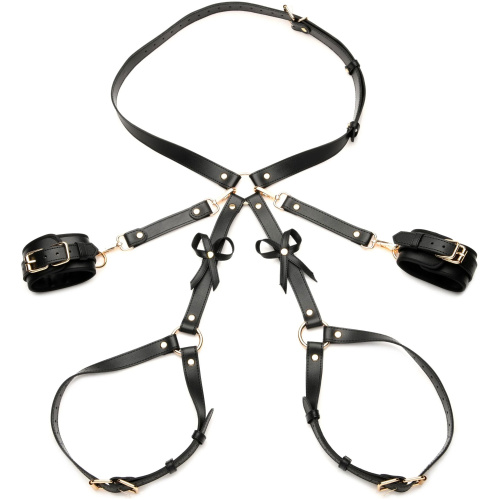Bondage Harness With Bows - Medium/large - Black