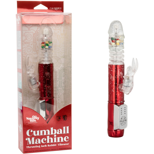 Naughty Bits Cumball Machine Thrusting Jack Rabbit Vibrator - Red