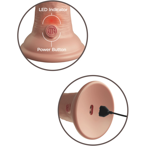 King Cock Elite 6 Inch Vibrating Silicone Dual  Silicone Dual Density Cock - Light