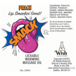 Smack Warming and Lickable Massage Oil - Peach  2 Oz
