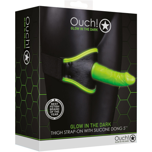 Thigh Strap-on With Silicone Dildo 5.7 Inch - Glow in the Dark