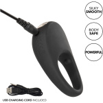 Silicone Rechargeable Pleasure Ring - Black - Black