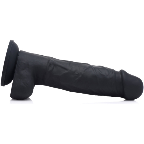 Power Pecker 7 Inch Silicone Dildo With Balls - Black
