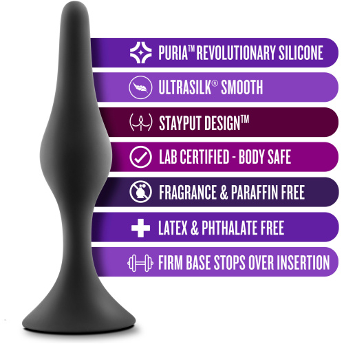 Anal Adventures Platinum - Silicone Beginner Plug  Kit - Black