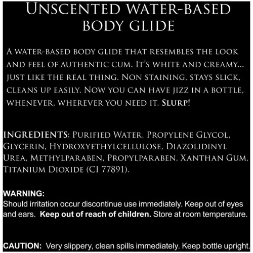 Master Series Jizz Unscented Water-Based Body Glide - 16 Oz