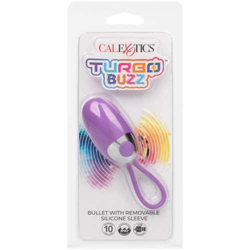 Turbo Buzz Bullet With Removable Silicone Sleeve - Purple