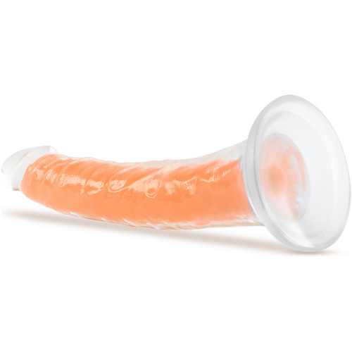 Neo Elite Glow in the Dark - Lavo - 7 Inch  Silicone Dual Density Dildo - Neon Orange