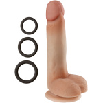 Cloud 9 Novelties Dual Density Real Touch 7 Inch With Balls - Tan