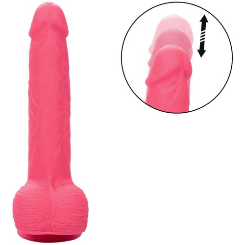 Rechargeable Rumbling and Thrusting Silicone Studs - Pink