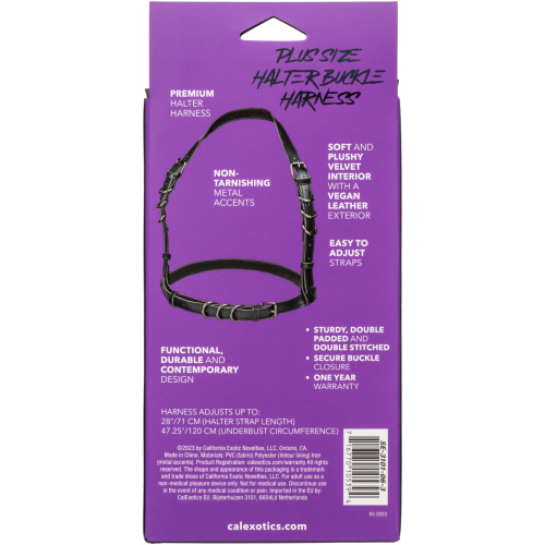 Euphoria Collection Plus Size Halter Buckle Harness - Black