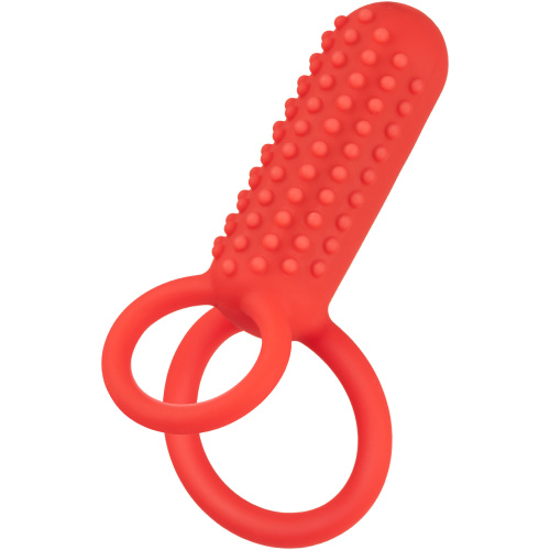 Silicone Rechargeable Vertical Dual Enhancer - Red