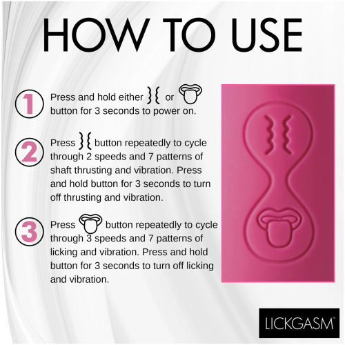 Tease and Please Thrusting and Licking Vibrator - Fuchsia