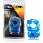Stay Hard Reusable 5 Function Vibrating Cock Ring - Blue