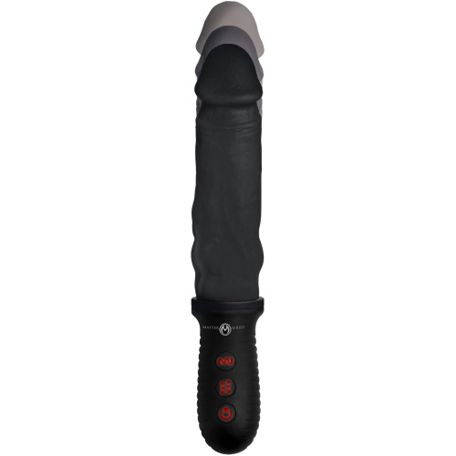 8x Auto Pounder Vibrating and Thrusting Dildo With Handle - Black