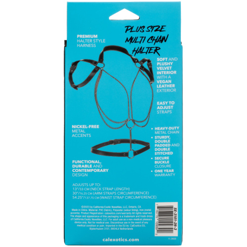 Euphoria Collection Plus Size Multi Chain Halter - Black