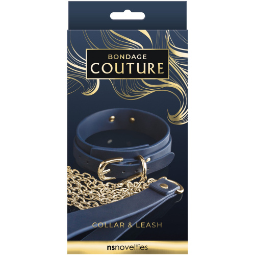 Bondage Couture - Collar and Leash - Blue