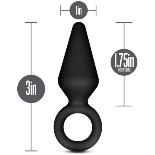 Anal Adventures - Platinum - Silicone Loop Plug - Small - Black