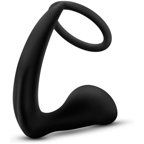 Anal Adventures - Platinum - Cock Ring Plug - Black