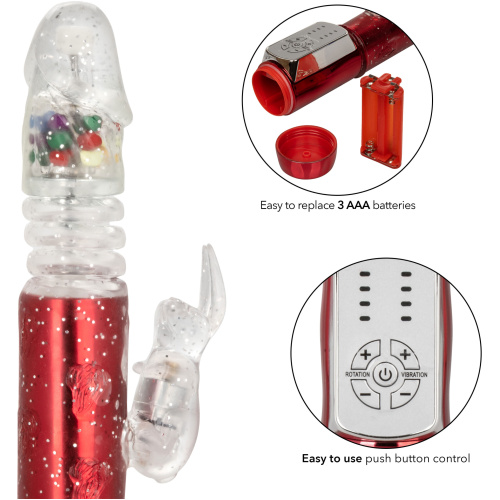 Naughty Bits Cumball Machine Thrusting Jack Rabbit Vibrator - Red