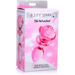 Pink Rose Glass Anal Plug - Medium