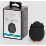 Fifty Shades of Grey Black Rose Silicone Clitoral Suction Stimulator - Black