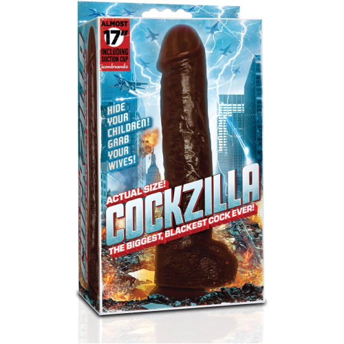 Cockzilla - Massive Nearly 17 Inch Realistic Black Colossal Cock
