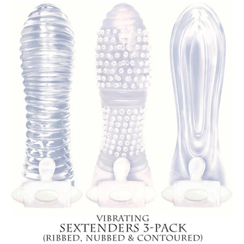 Icon Brands - Vibrating Sextenders 3-Pack - Clear