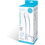 7 Inch Realistic Curved Glass G-Spot Dildo - Clear
