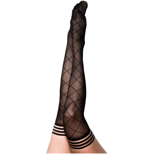 Anna - Diamond Thigh High - Size C - Black