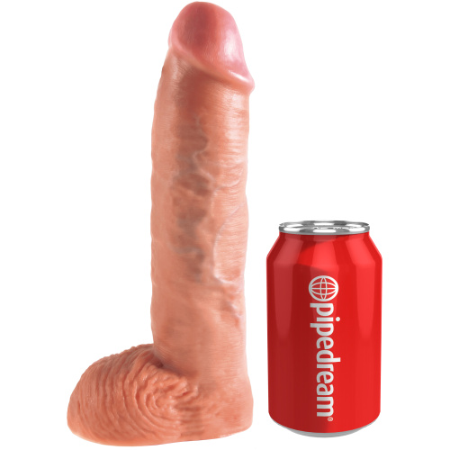 King Cock 10 Inch Hollow Strap-on Suspender System - Flesh