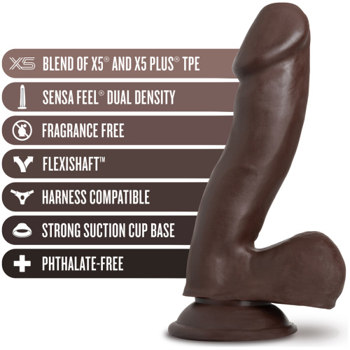 Au Naturel - Troy - 6 Inch Dildo - Chocolate