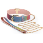 Spectra Bondage - Collar and Leash - Rainbow