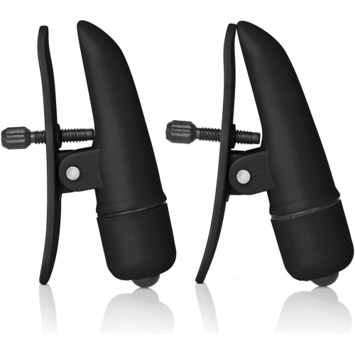 Nipple Play Nipplettes Vibrating Nipple Clamps - Black
