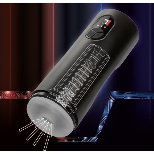Bionic Sucking and Vibrating Masturbator - Black