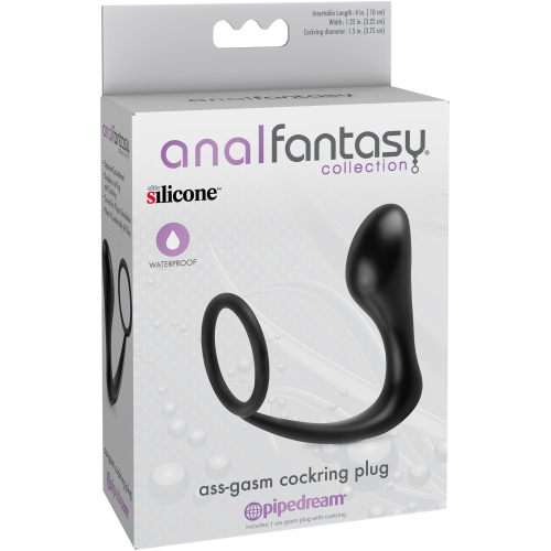 Anal Fantasy Collection Ass Gasm Cockring Plug - Black