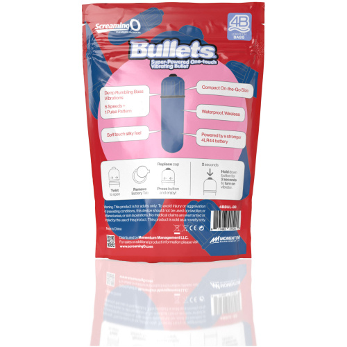Screaming O 4b - Bullet - Super Powered One Touch  Vibrating Bullet - Blueberry
