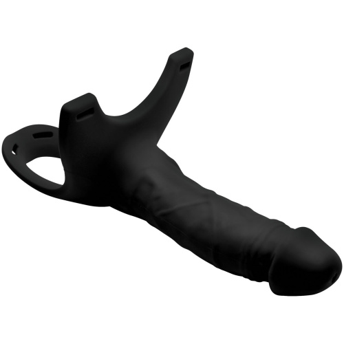 Hollow Silicone Dildo Strap-on - Black