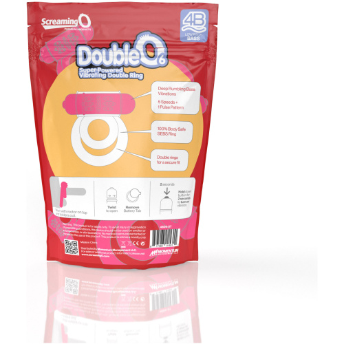 Screaming O 4b - Double O Super Powered Vibrating  Double Ring - Strawberry