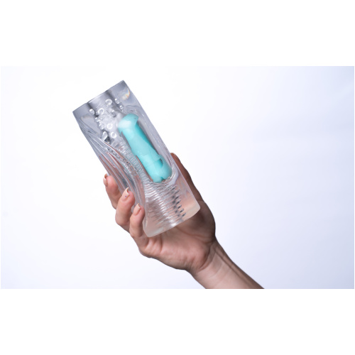 Aster Vibrating Male Masturbator With Bullet - Clear