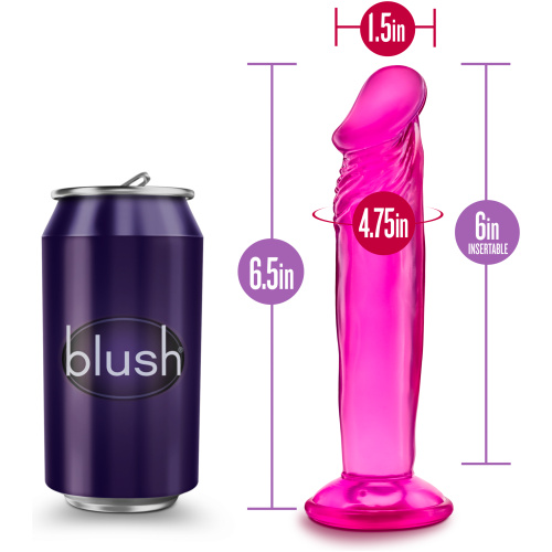 B Yours - Sweet n' Small 6 Inch Dildo With Suction Cup - Pink