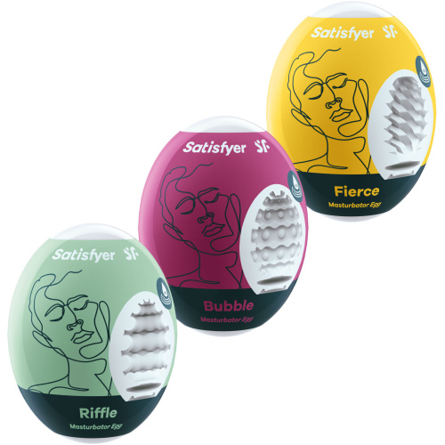 3 Pc Set  Masturbator Egg - Riffle - Bubble - Fierce