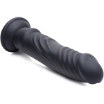 E-Stim and Vibrating Dildo With Remote - Black
