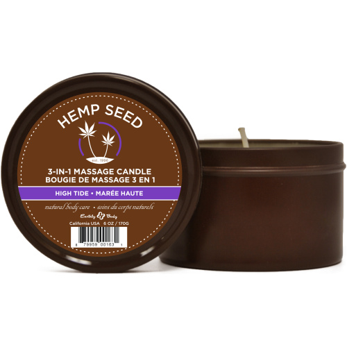 Hemp Seed 3-in-1 Massage Candle - High Tide - 6 Oz.