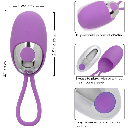 Turbo Buzz Bullet With Removable Silicone Sleeve - Purple