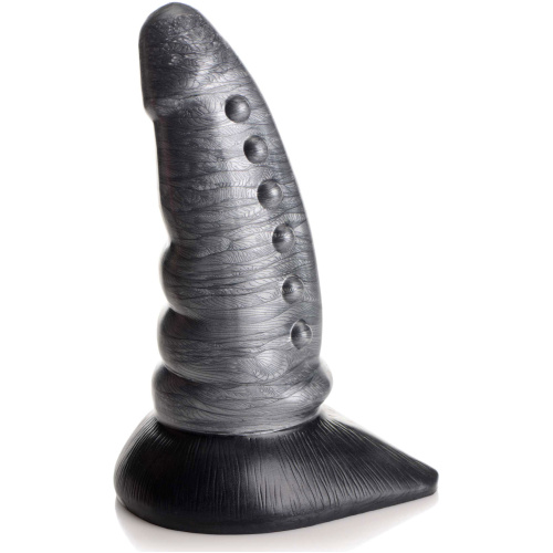 Beastly Tapered Bumpy Silicone Dildo - Silver
