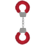 Pleasure Handcuffs Furry - Red