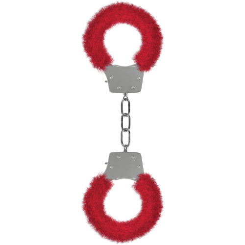 Pleasure Handcuffs Furry - Red